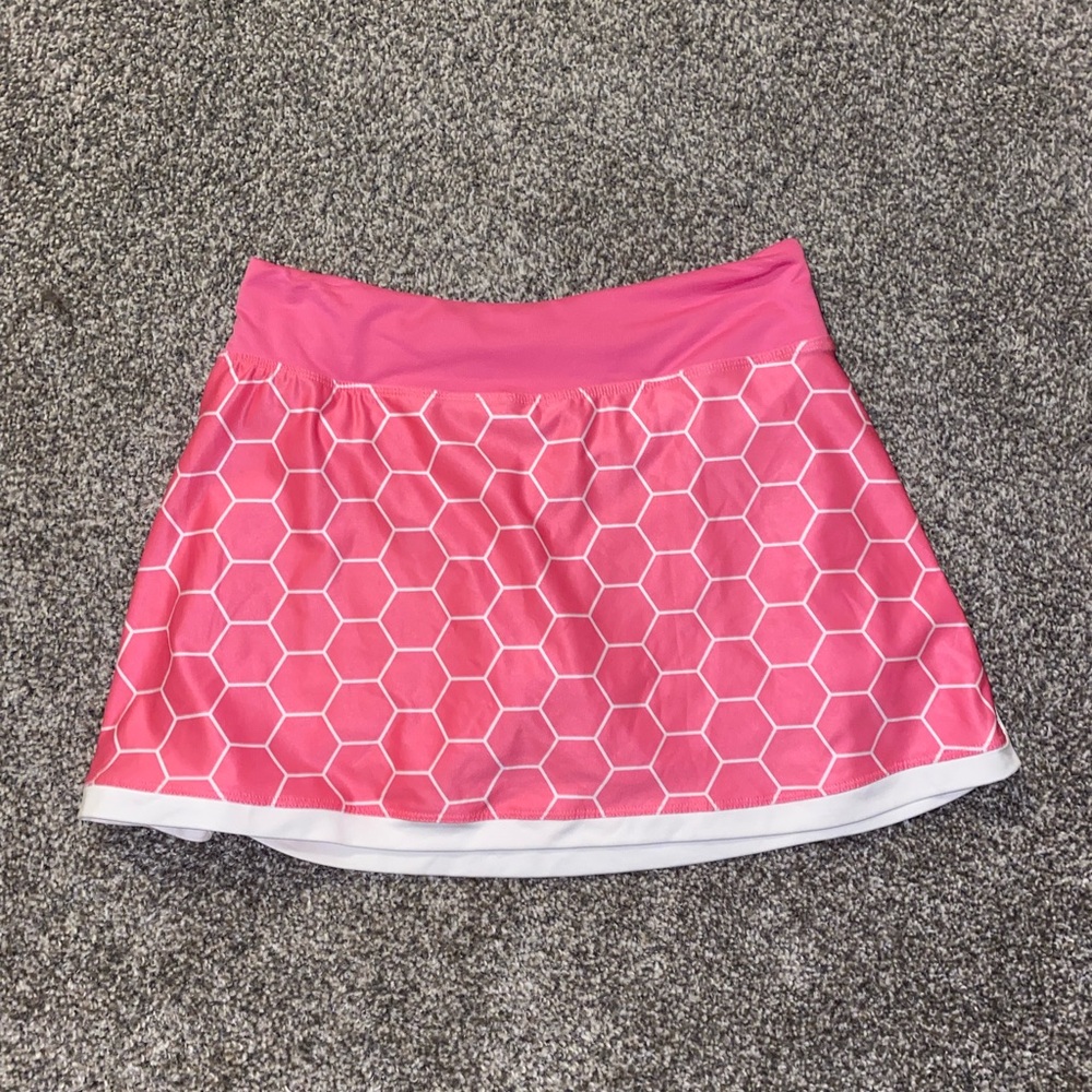 pink patterned Nike tennis skirt